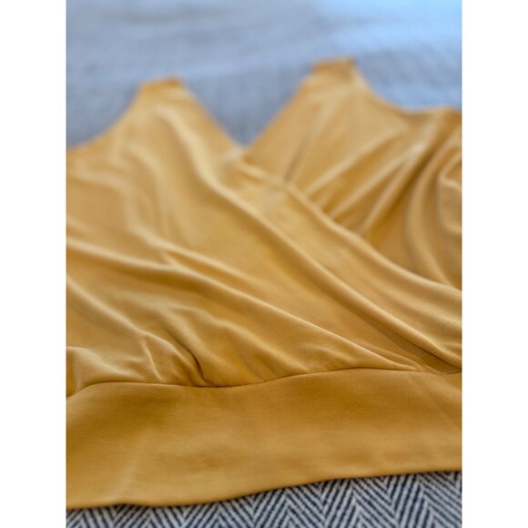 Veronica M Womens Yellow Sleeveless Wrap V-Neck Top S - Picture 4 of 9